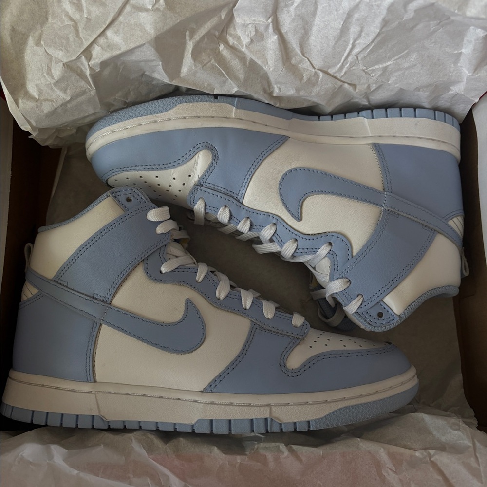 Nike Dunk High in White and Aluminum